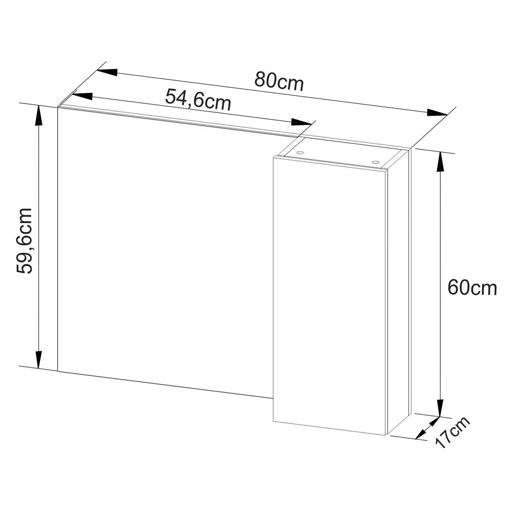 Espelheira Para Banheiro 1 Porta BN3602 Branco Tecno Mobili