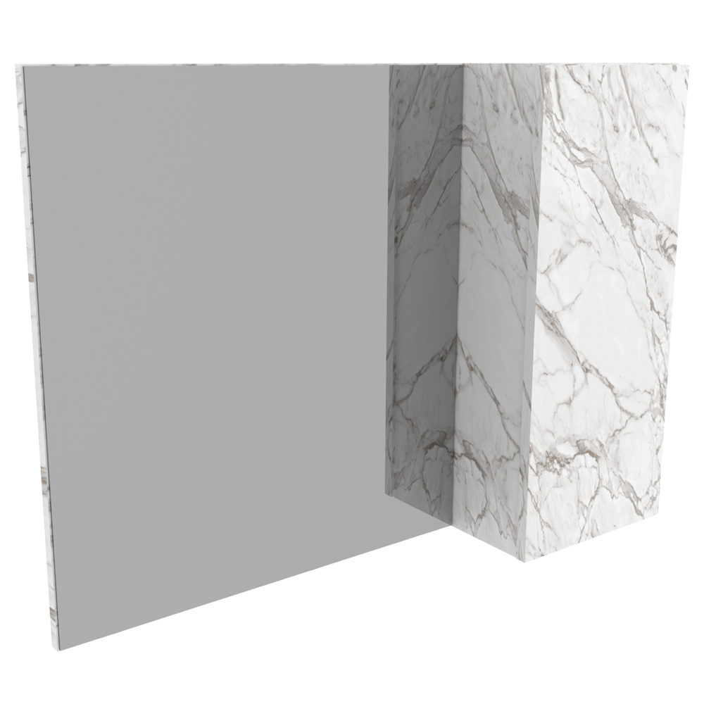 Espelheira Para Banheiro 1 Porta BN3602 Marmore Branco Tecno Mobili