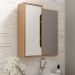 Espelheira Para Banheiro 60 cm 1 Porta BN3648 Amendoa Branco Tecno Mobili