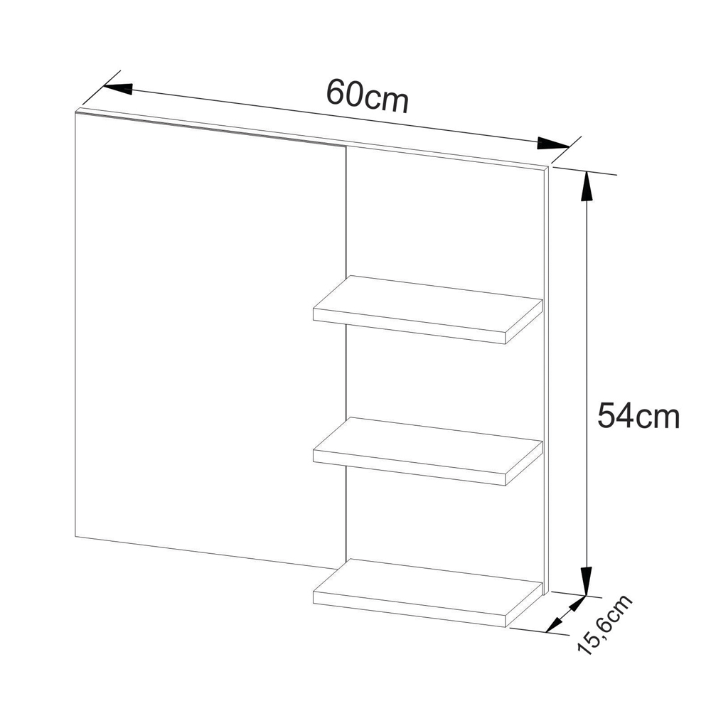 Espelheira Para Banheiro BN3608 Branco Tecno Mobili