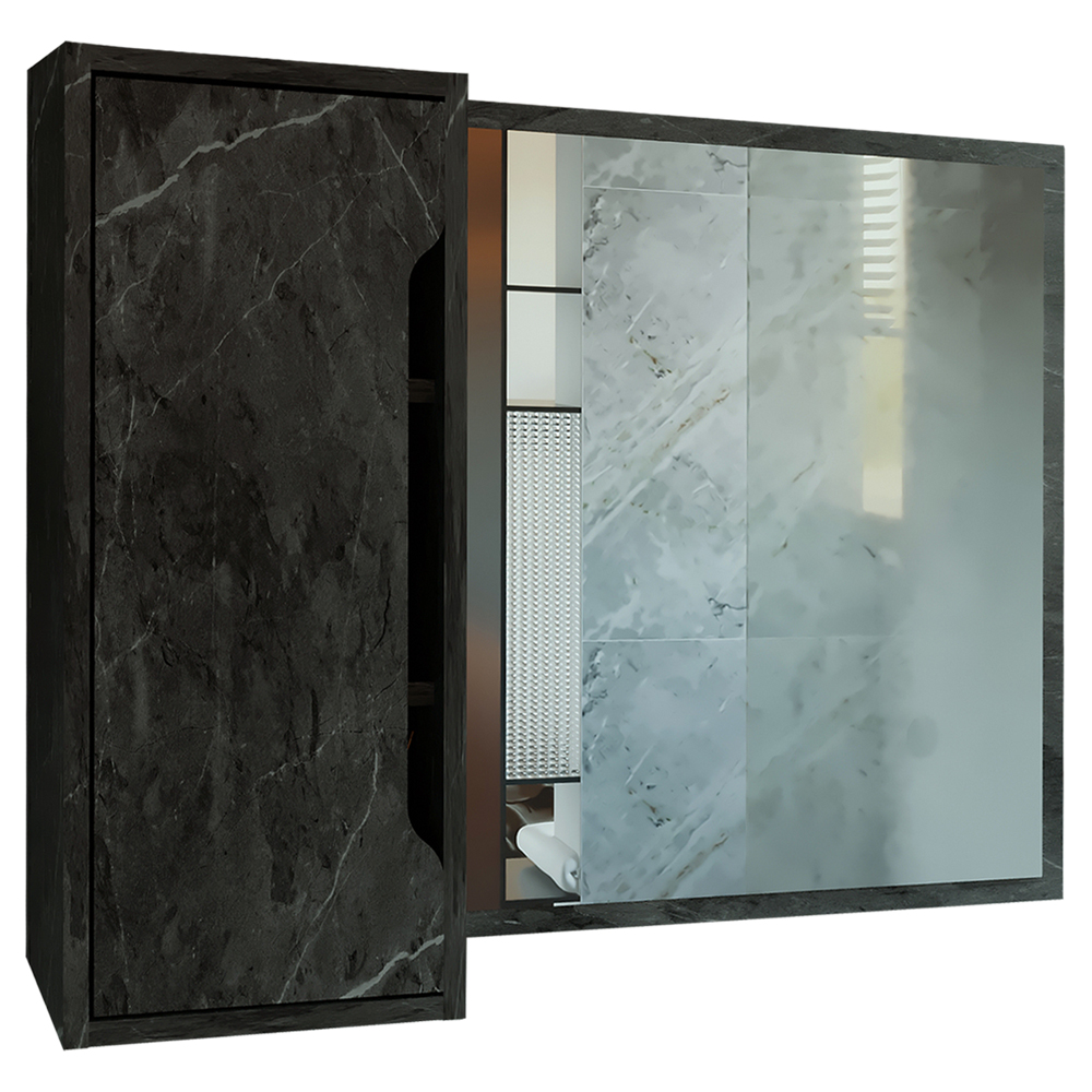 Espelheira Reversivel Para Banheiro 1 Porta BN3645 Marmore Lunar Tecno Mobili