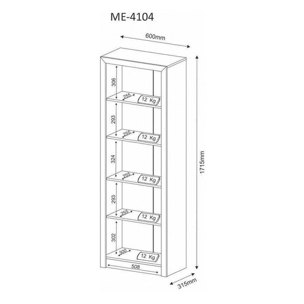 Estante Aberta para Escritório ME4104 Branco - Tecno Mobili