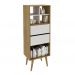 Estante Alta Para Sala 02 Gavetas E1716 Natural Off White Tecno Mobili