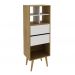 Estante Alta Para Sala 02 Gavetas E1716 Natural Off White Tecno Mobili