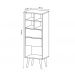 Estante Alta Para Sala 02 Gavetas E1716 Natural Off White Tecno Mobili