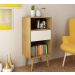 Estante Baixa Para Sala 01 Gaveta E1715 Natural Off White Tecno Mobili