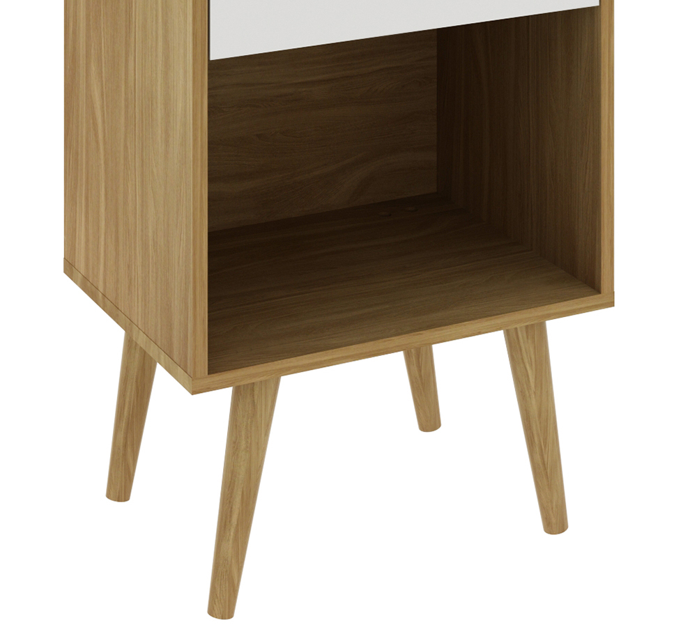 Estante Baixa Para Sala 01 Gaveta E1715 Natural Off White Tecno Mobili