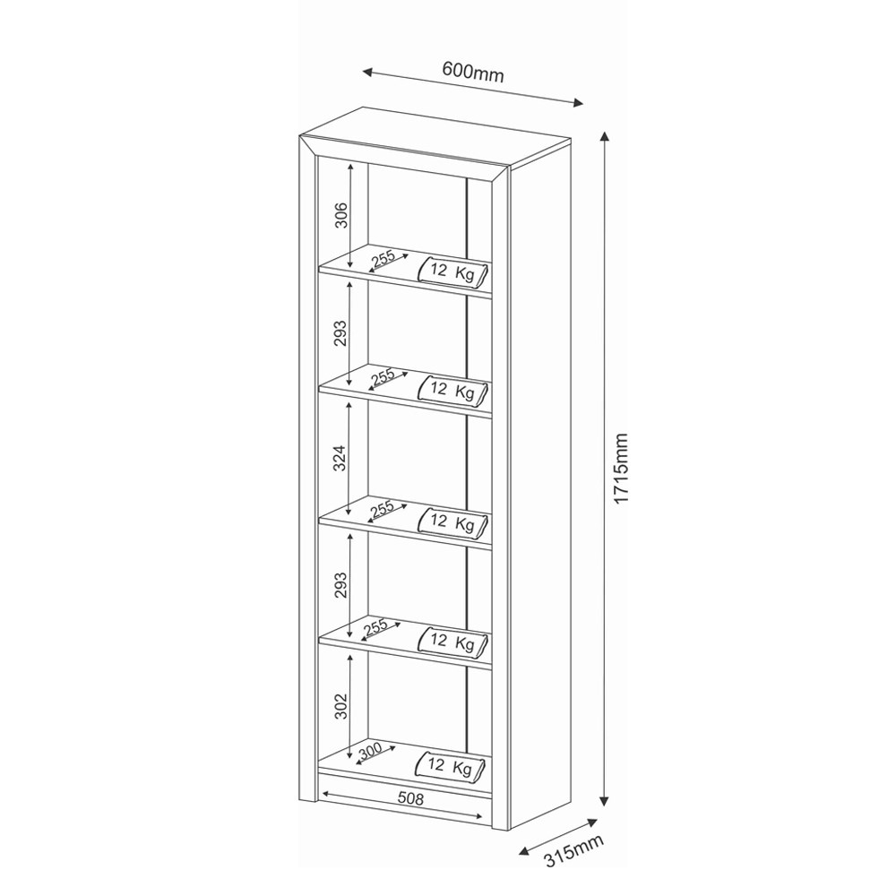 Estante Livreiro Multiuso 4 Prateleiras ME4104 Branco - Tecno Mobili