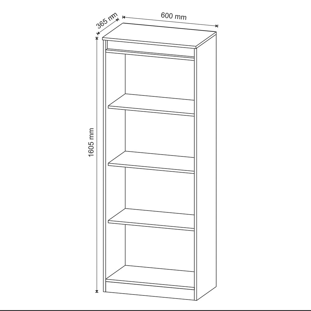 Estante Livreiro Multiuso Alta 3 Prateleiras ME4150 Nogal - Tecno Mobili