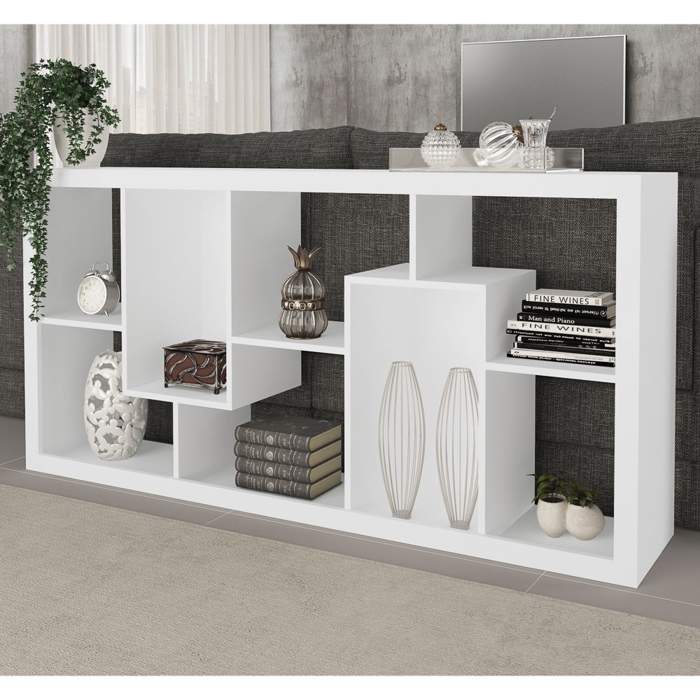 Estante Livreiro Multiuso Com Nichos E1712 Branco  - Tecno Mobili