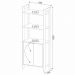 Estante Livreiro Multiuso Multiuso 2 Portas AZ1009 Branco/Nogal - Tecno Mobili