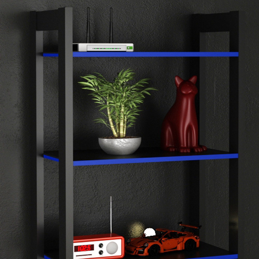 Estante Multiuso 5 Prateleiras ME4166 Preto Azul Tecno Mobili