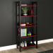 Estante Multiuso 5 Prateleiras ME4166 Preto Vermelho Tecno Mobili