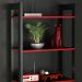 Estante Multiuso 5 Prateleiras ME4166 Preto Vermelho Tecno Mobili
