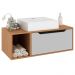 Gabinete 1 Porta Com Cuba Para Banheiro BN3600x44 Amendoa Branco Tecno Mobili