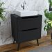 Gabinete 2 Gavetas Com Cuba Para Banheiro BN3600x39 Preto Tecno Mobili