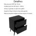 Gabinete 2 Gavetas Com Cuba Para Banheiro BN3600x39 Preto Tecno Mobili