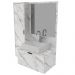 Gabinete Com Cuba E Espelho Para Banheiro BN3600x04 Marmore Branco Tecno Mobili