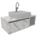 Gabinete Com Cuba Para Banheiro BN3600x01 Marmore Branco Tecno Mobili