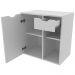 Gabinete Com Cuba Para Banheiro BN3600x05 Branco Tecno Mobili