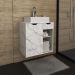 Gabinete Com Cuba Para Banheiro BN3600x05 Marmore Branco Tecno Mobili