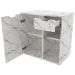 Gabinete Com Cuba Para Banheiro BN3600x05 Marmore Branco Tecno Mobili