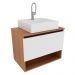 Gabinete Com Cuba Para Banheiro BN3600x06 Amendoa Branco Tecno Mobili