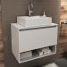 Gabinete Com Cuba Para Banheiro BN3600x06 Branco Tecno Mobili