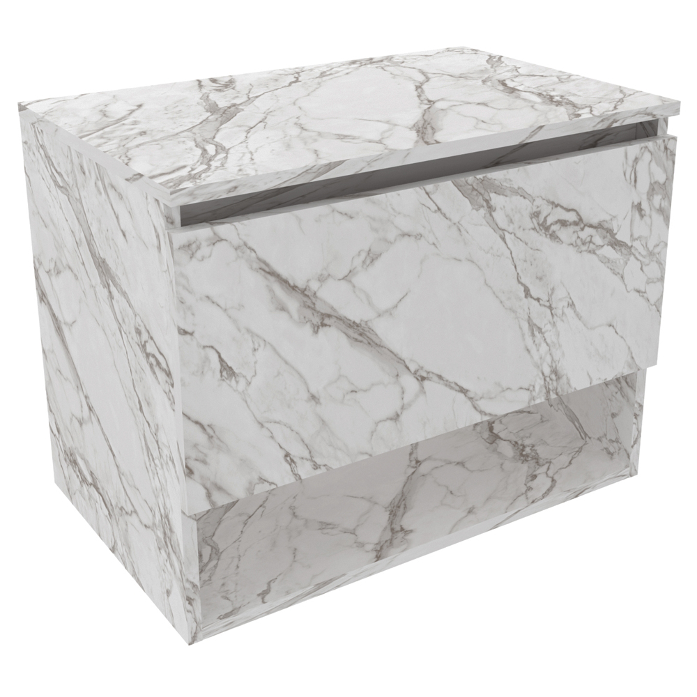 Gabinete Com Cuba Para Banheiro BN3600x06 Marmore Branco Tecno Mobili