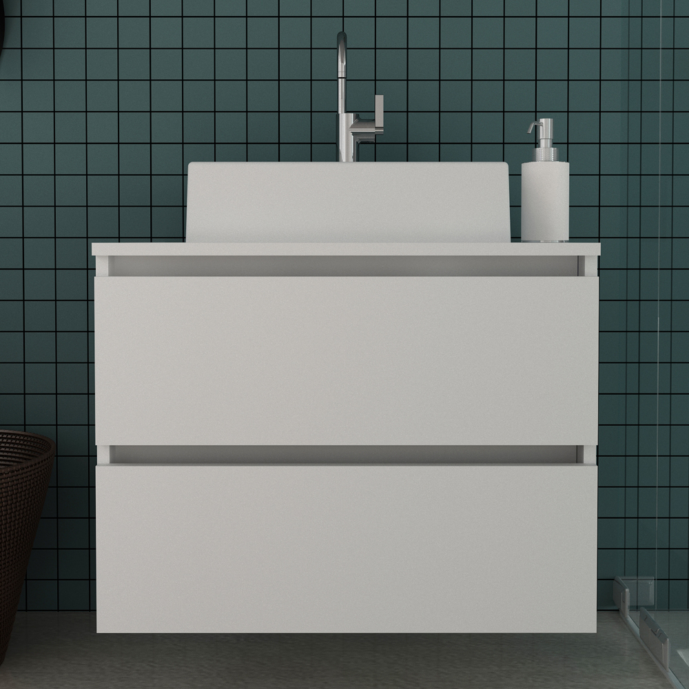 Gabinete Com Cuba Para Banheiro BN3600x07 Branco Tecno Mobili