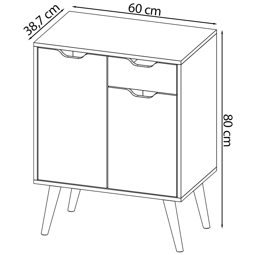 Gabinete Com Cuba Para Banheiro BN3600x37 Amendoa Tecno Mobili