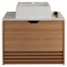 Gabinete Com Cuba Para Banheiro BN3630x13 Amendoa Marmore Branco Tecno Mobili