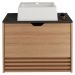 Gabinete Com Cuba Para Banheiro BN3630x13 Amendoa Marmore Lunar Tecno Mobili