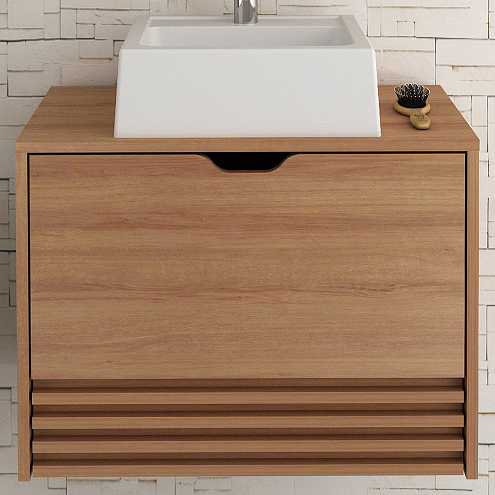 Gabinete Com Cuba Para Banheiro BN3630x13 Amendoa Tecno Mobili