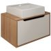 Gabinete Com Cuba Para Banheiro BN3630x46 Amendoa Branco Tecno Mobili