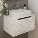 Gabinete Com Cuba Para Banheiro BN3630x46 Marmore Branco Tecno Mobili