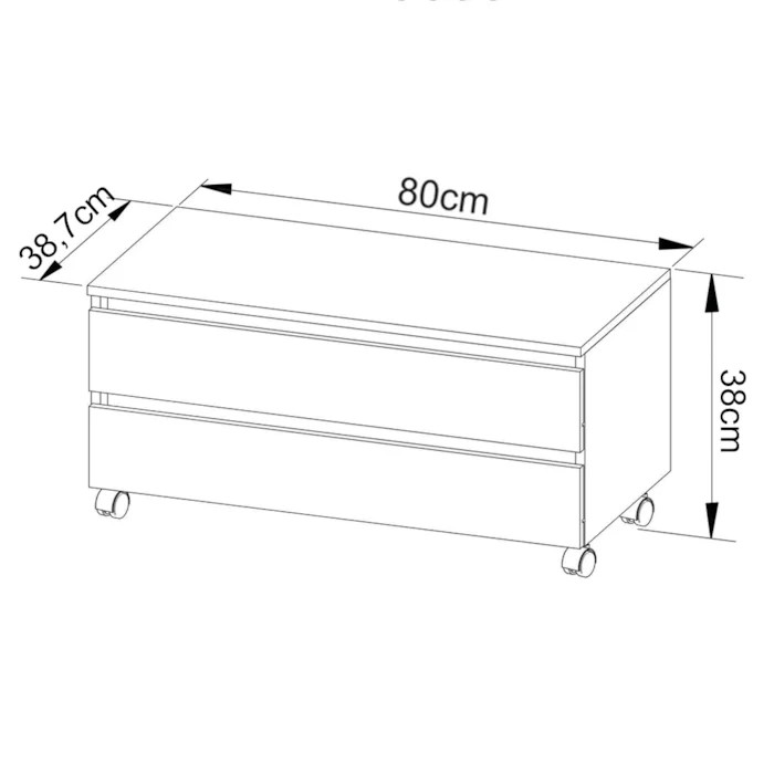Gabinete Para Banheiro 2 Gavetas BN3603 Amendoa Tecno Mobili