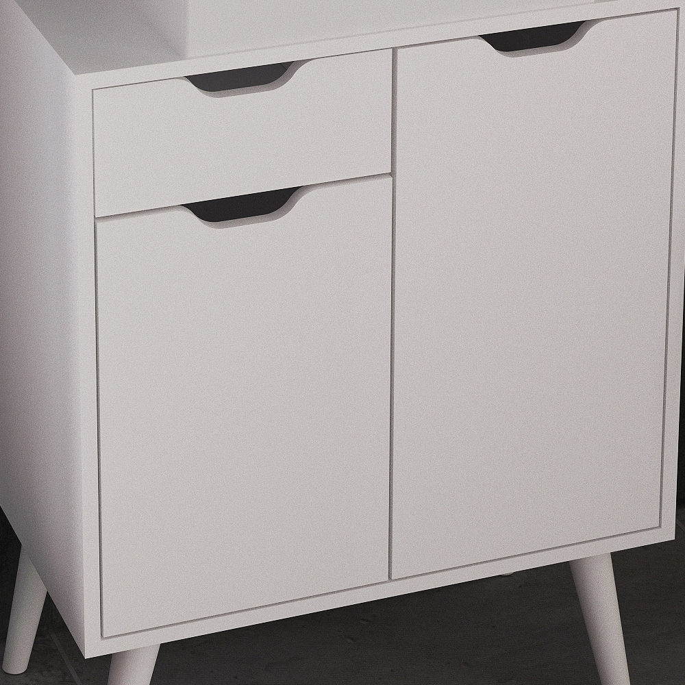 Gabinete Para Banheiro 2 Portas 1 Gaveta BN3637 Branco Tecno Mobili
