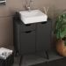 Gabinete Para Banheiro 2 Portas 1 Gaveta BN3637 Preto Tecno Mobili