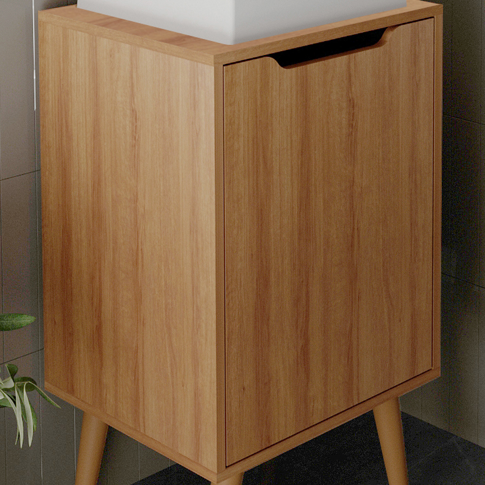 Gabinete Para Banheiro Pes Palito 1 Porta BN3641 Amendoa Tecno Mobili