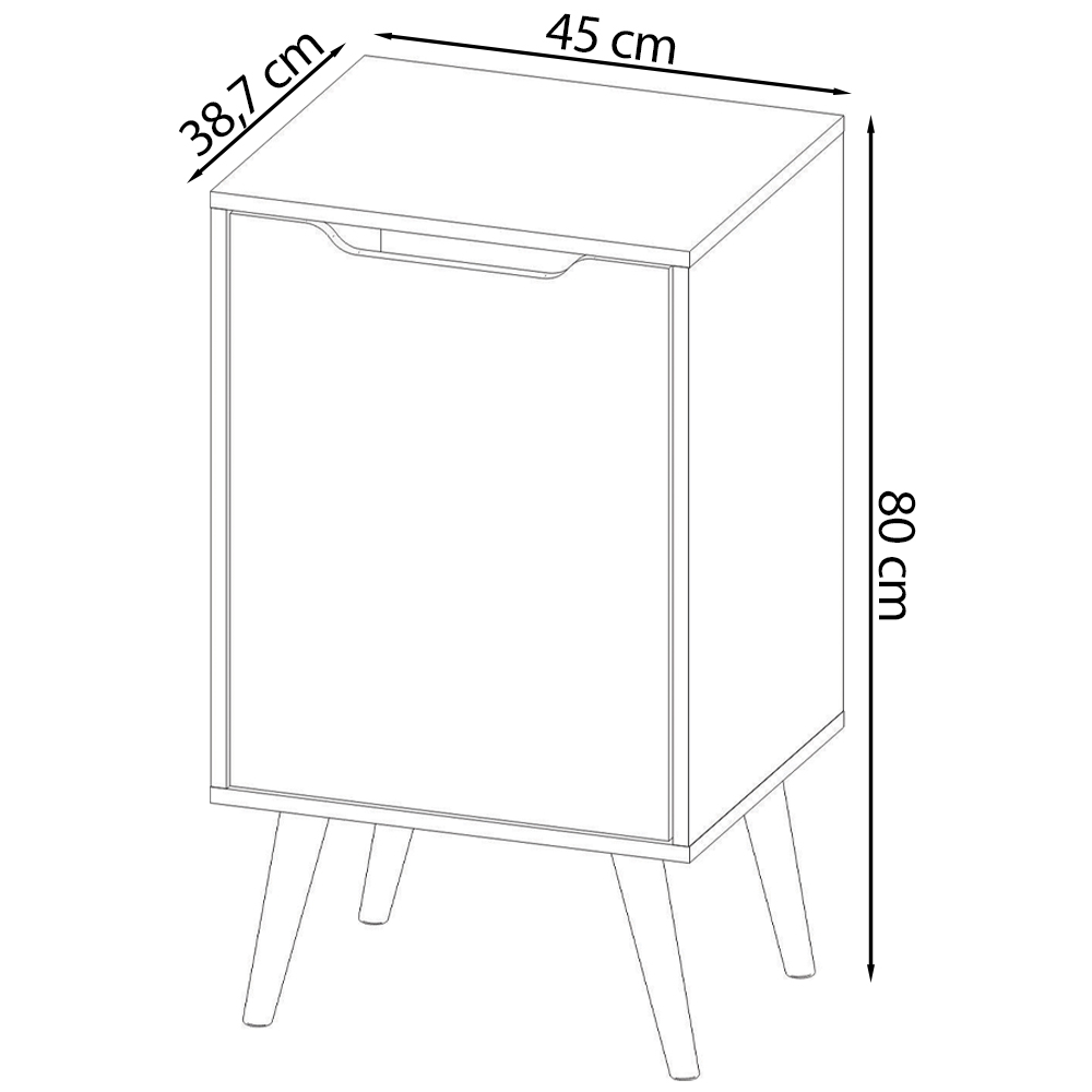 Gabinete Para Banheiro Pes Palito 1 Porta BN3641 Branco Tecno Mobili