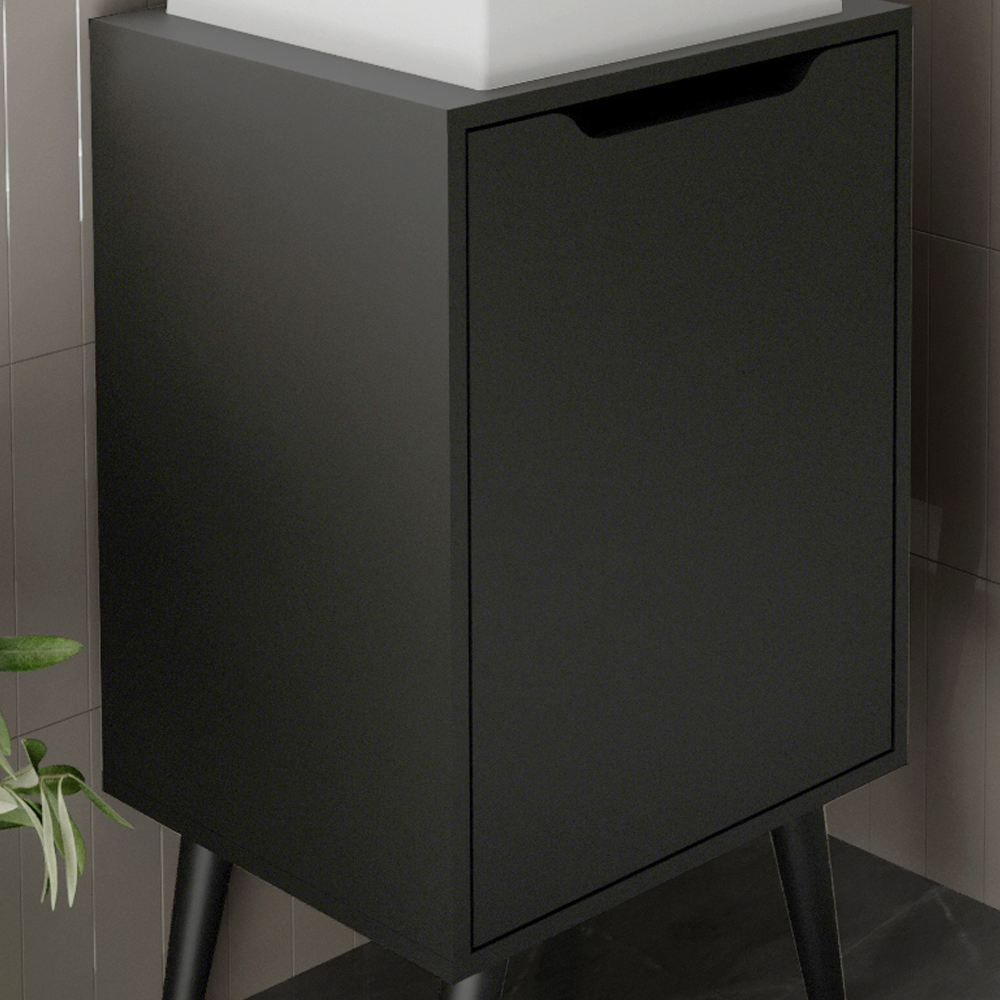 Gabinete Para Banheiro Pes Palito 1 Porta BN3641 Preto Tecno Mobili