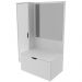 Gabinete Para Cuba De Banheiro Com Espelho BN3604 Branco Tecno Mobili