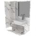 Gabinete Para Cuba De Banheiro Com Espelho BN3604 Marmore Branco Tecno Mobili