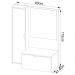 Gabinete Para Cuba De Banheiro Com Espelho BN3604 Marmore Branco Tecno Mobili