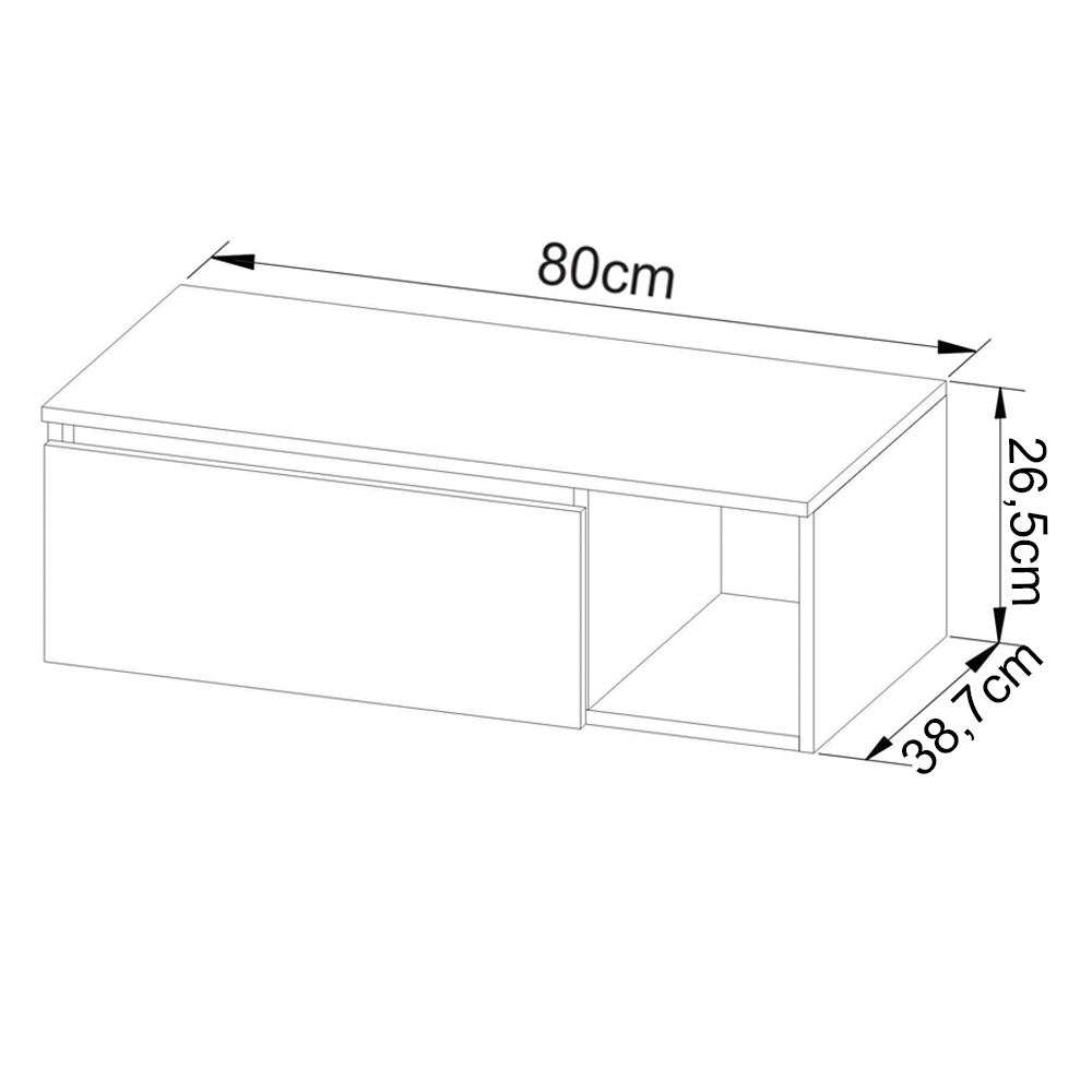 Gabinete Suspenso Para Banheiro 1 Porta BN3601 Branco Tecno Mobili