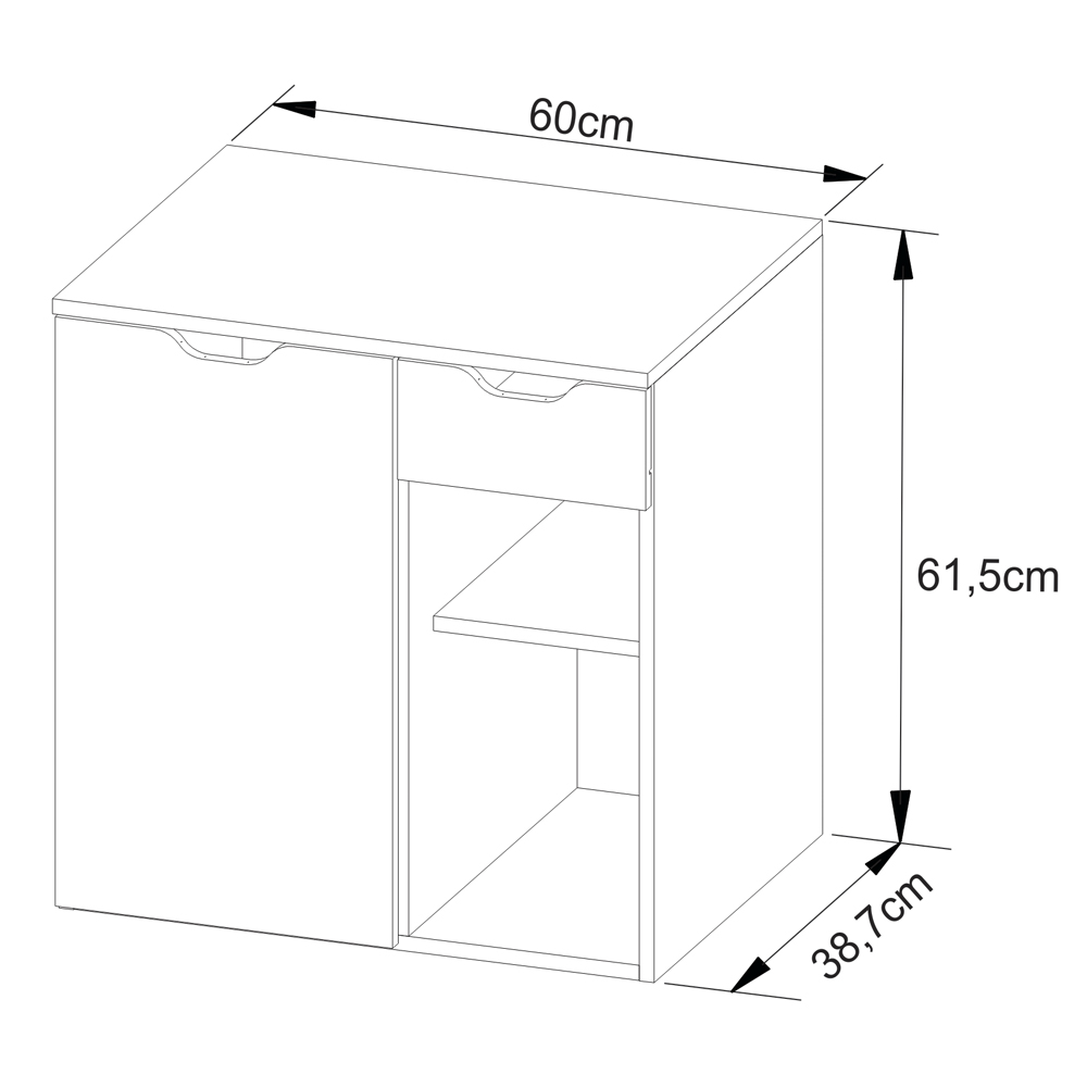 Gabinete Suspenso Para Cuba De Banheiro BN3605 Amendoa Branco Tecno Mobili