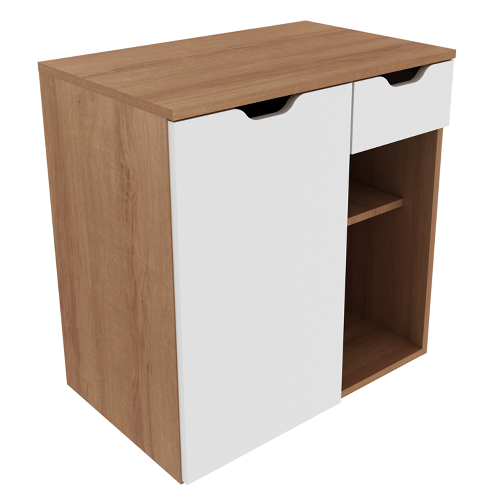 Gabinete Suspenso Para Cuba De Banheiro BN3605 Amendoa Branco Tecno Mobili