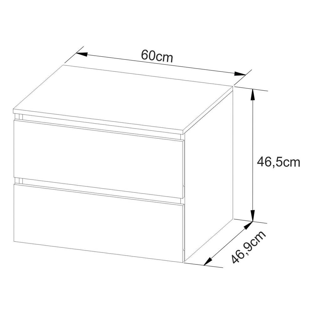 Gabinete Suspenso Para Cuba De Banheiro BN3607 Amendoa Branco Tecno Mobili