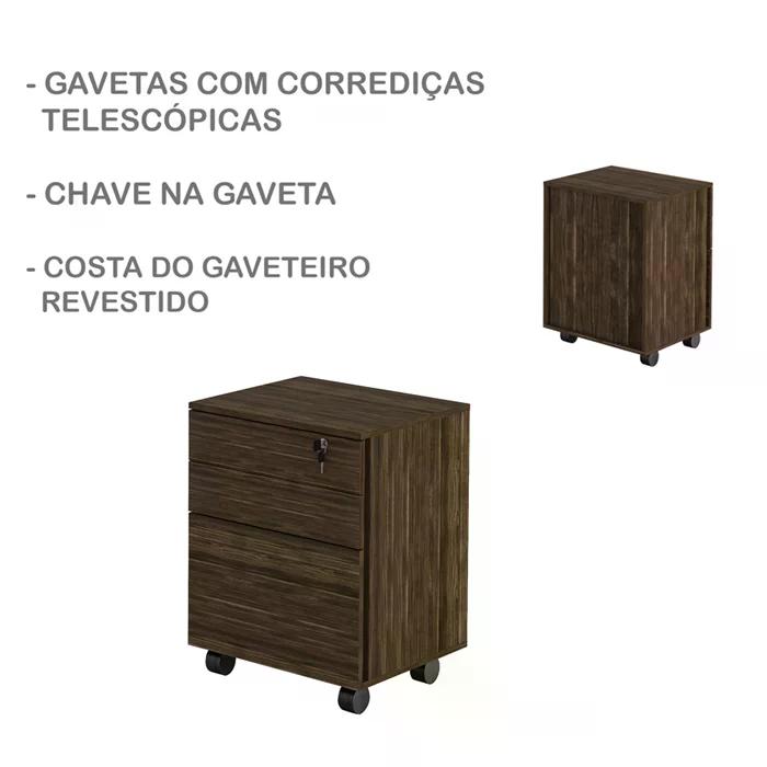 Gaveteiro Galway 3 GV Nogal